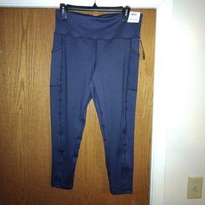 NWT/ IDEOLOGY 7/8 LENGTH, HIGHRISE, INDIGO SEA BLUE, YOGA PANTS, PETITE LARGE.
